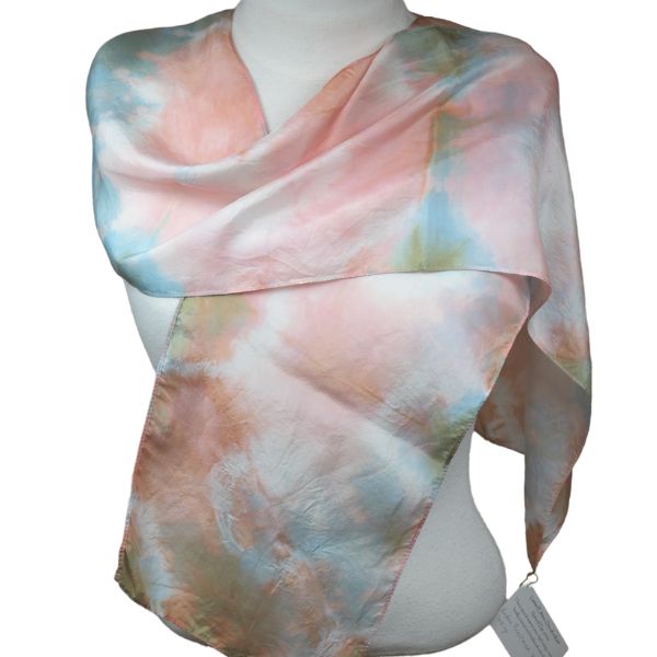Hand-dyed Shibori Silk Scarf - Brazilwood